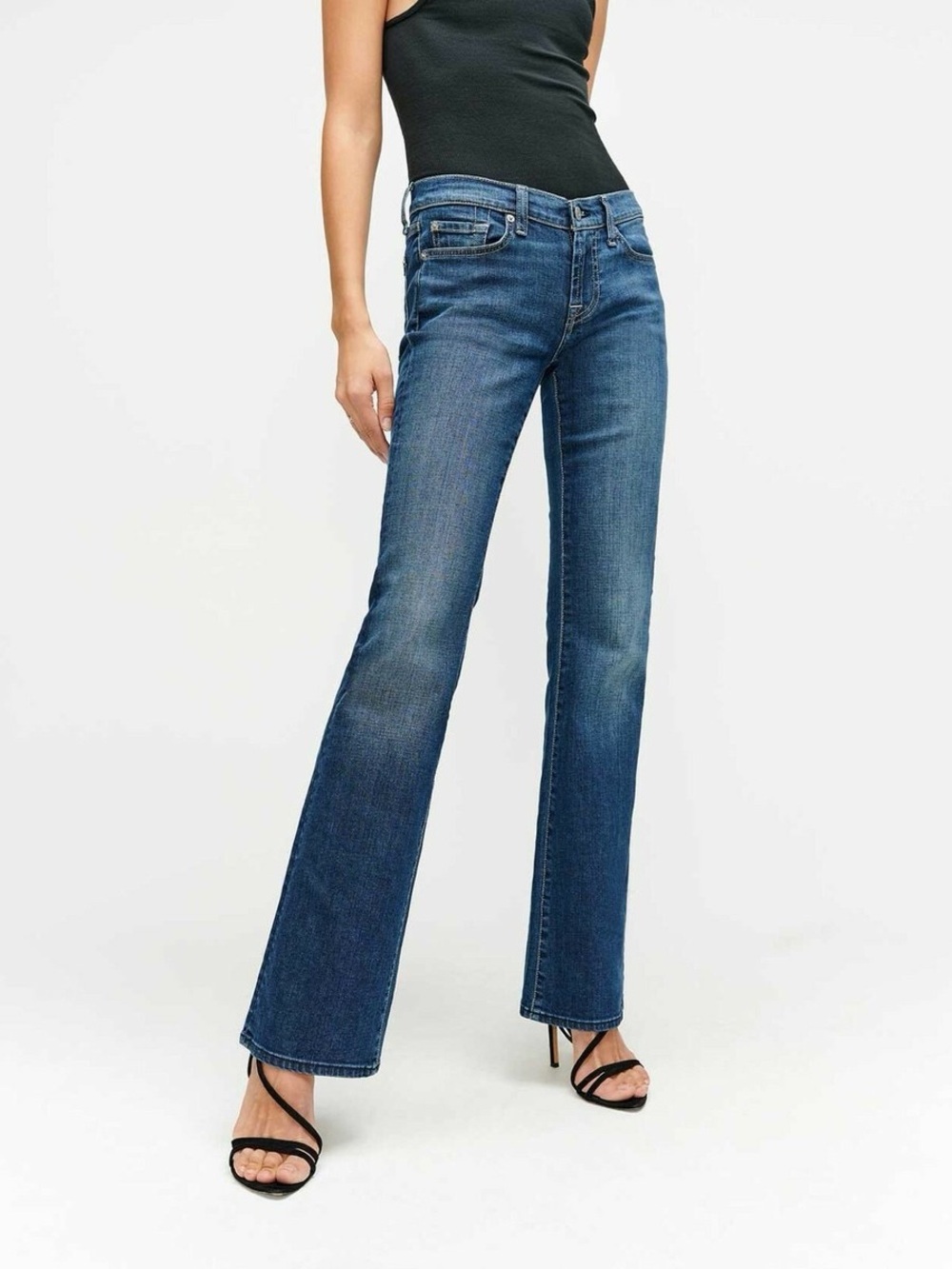 7 For All Mankind Women's Dark Blue Flare Jeans
